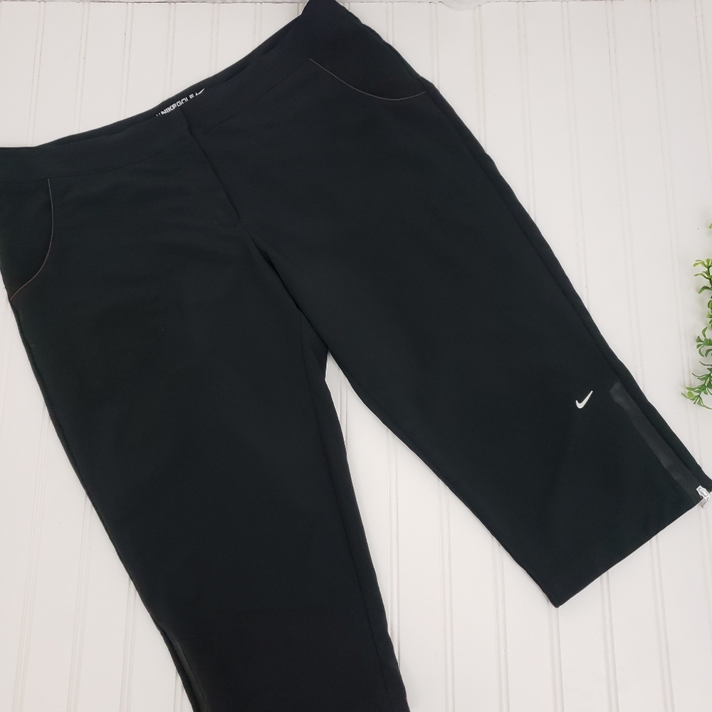 Nike Golf Cropped Pants Black Tour Premium Pants size 12 Lightweight Stretch
